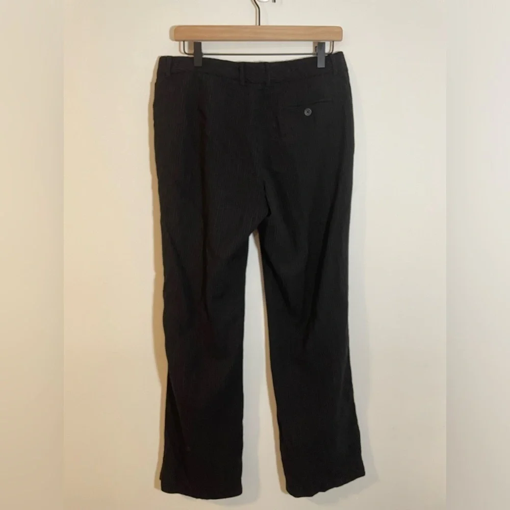 Banana Republic Martin Black Pinstripe Lined Dress Pants 95% Wool Womens Size 8